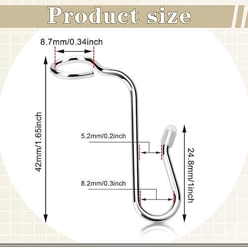 Miniatura 2 de 50 ganchos de metal para colgar ropa estable para diferentes perchas de ropa, 0.34 pulgadas de diámetro, color plateado