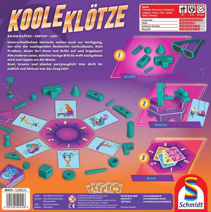 Schmidt Spiele 49414 Koole Blocks, Family Game, Party and Action Game, Multicoloured, Normal - Image 2