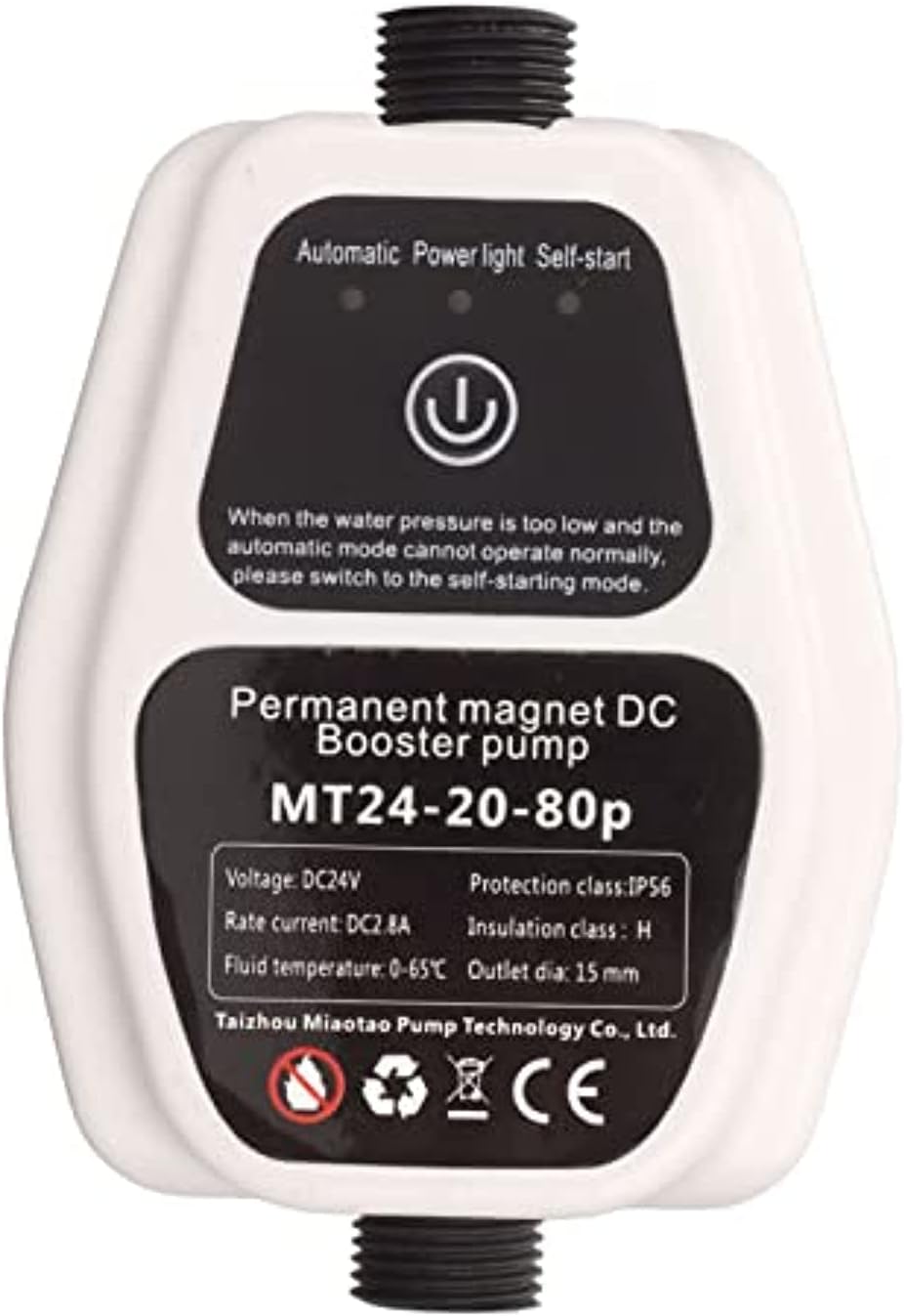 Eujgoov Wall Mounted Shower Booster Recirculating Pump, 100-240V, Automatic Adjustment, 20L/min Flow, 20m Head, Plastic, Multi Color