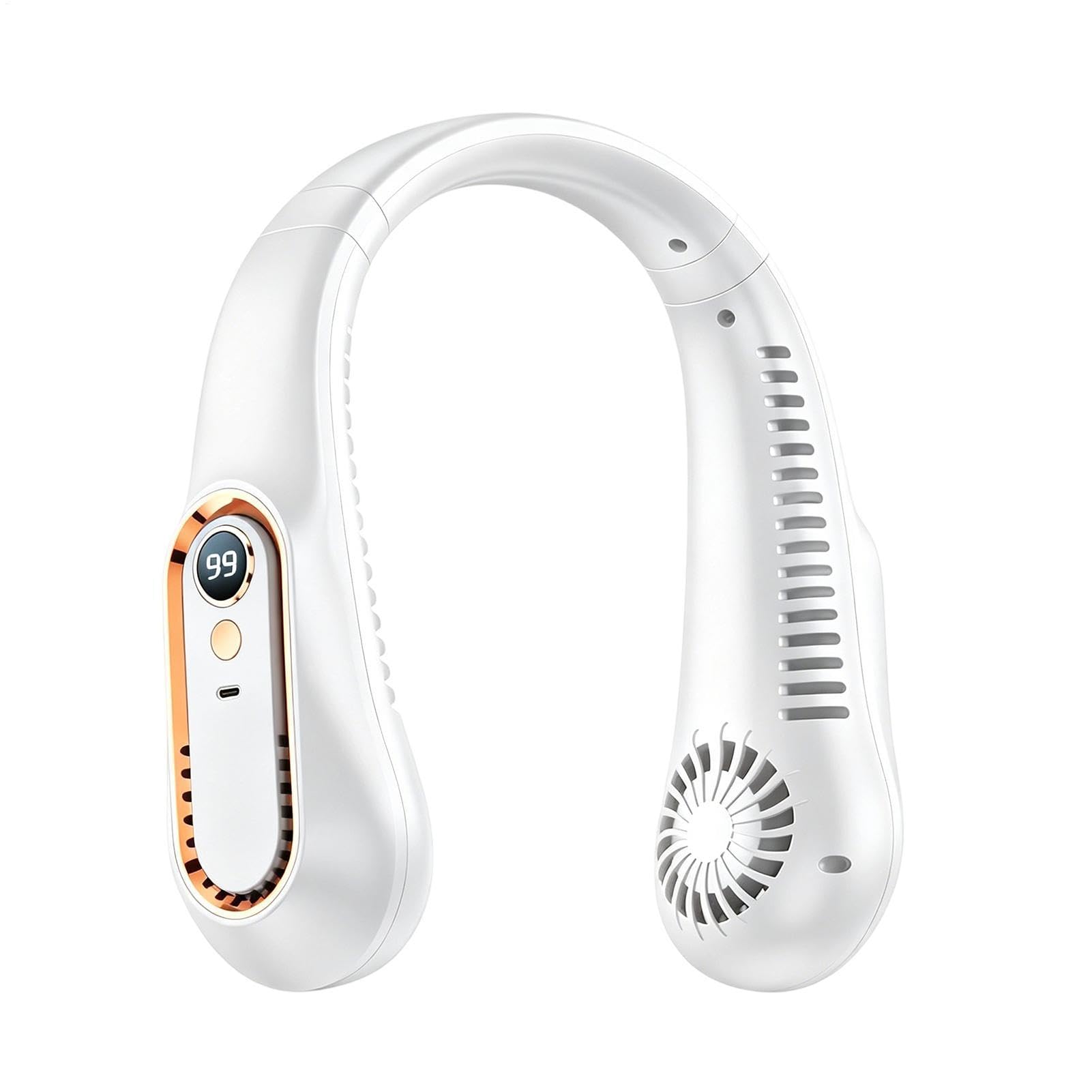 Ventilador de cuello recargable de 1200mAh para refrescarse en la oficina y exteriores