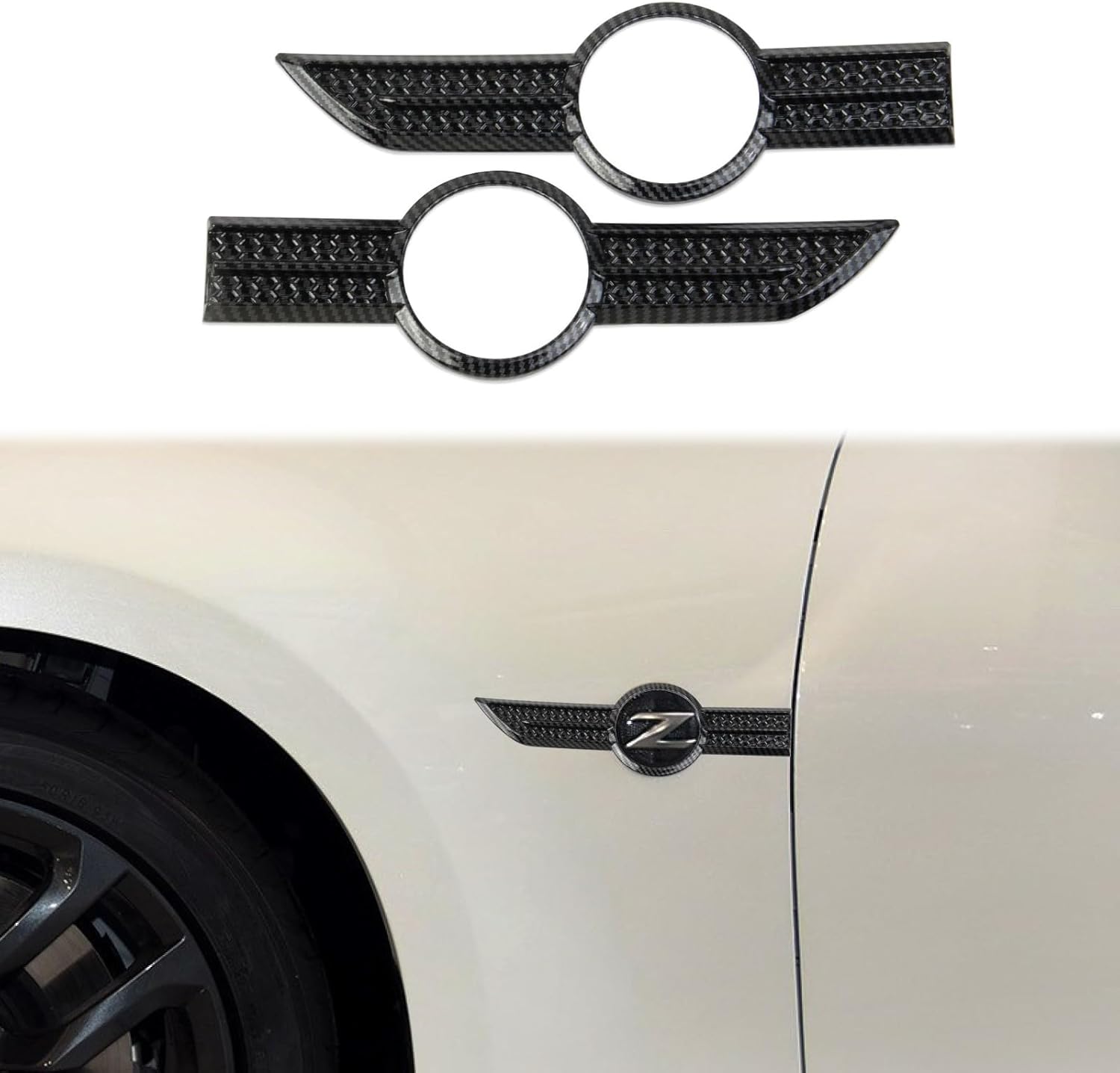 Carbon Fiber Style Body Side Badge Emblem Frame Trim Accessories for Nissan 370Z