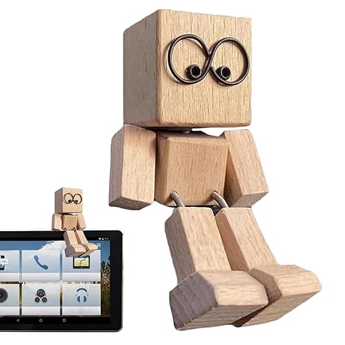 Shaking Wooden Man, Shaking Feet Wooden Man Figure Desktop Decor,