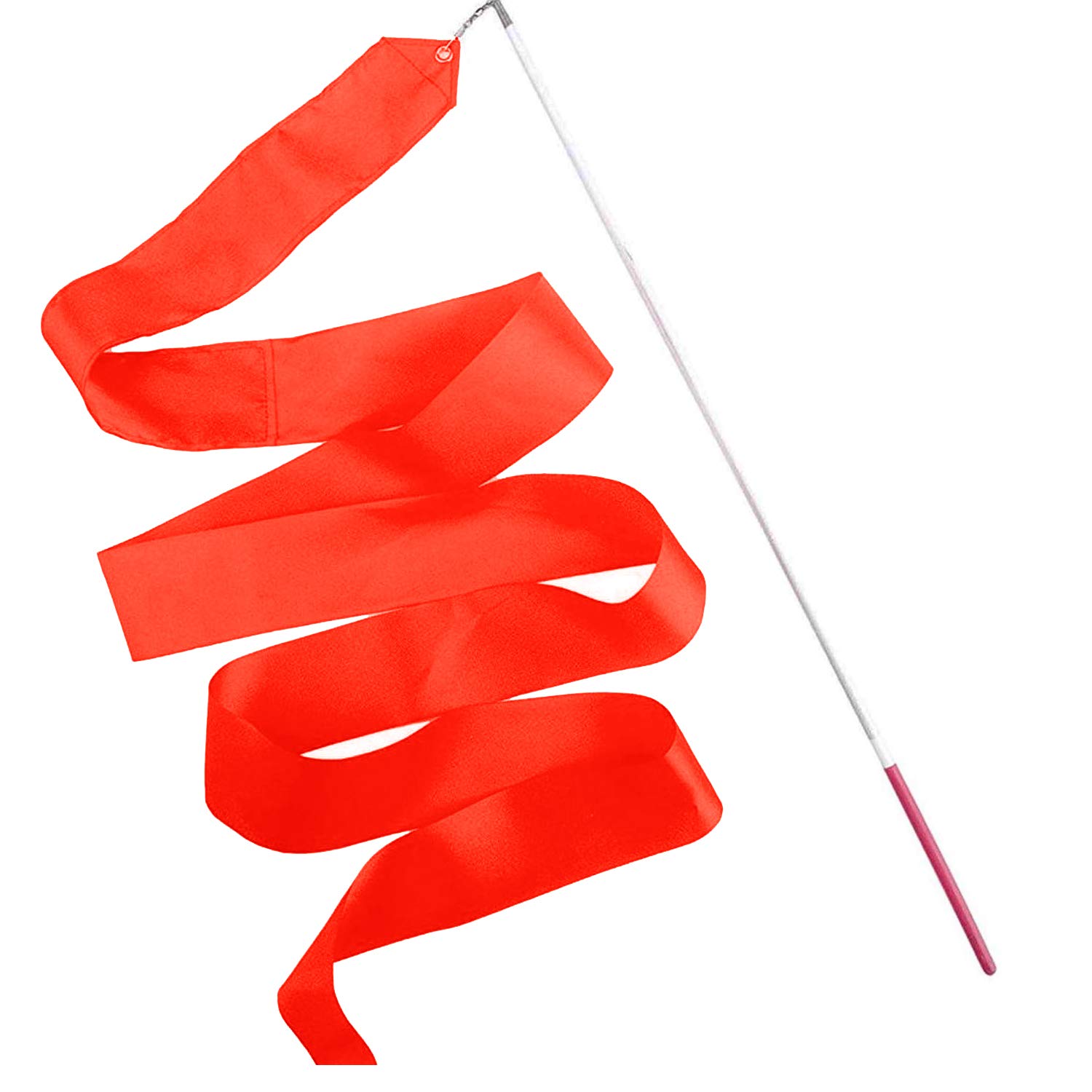 Ruban De Danse Rythmique 4 M - Gymnastique, Ballet, Cirque - Tige Flexible, Connexion 360° - Rouge - 6