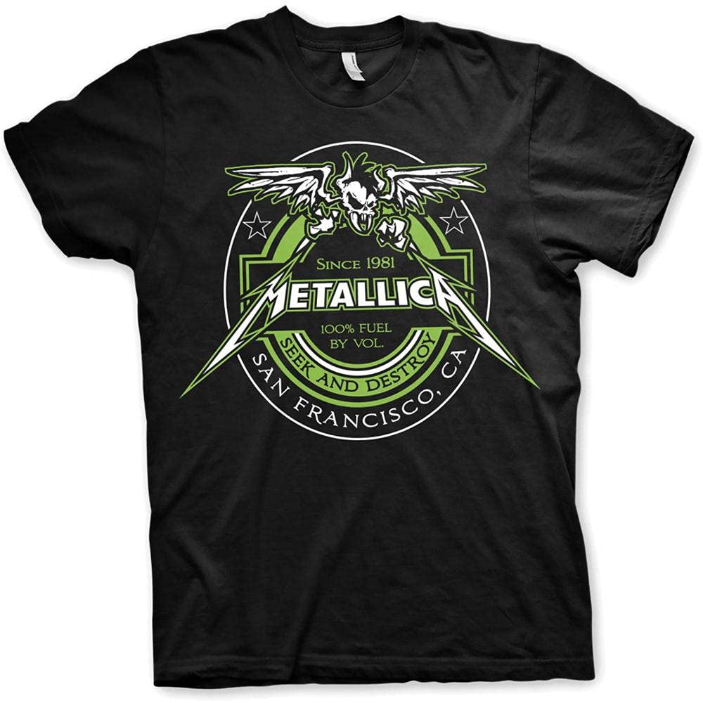 Metallica T Shirt Fuel Band Logo Official Mens Black Small