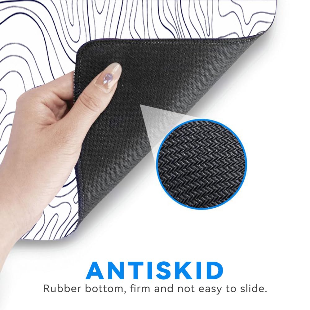 Jadin Alfombrilla Ratón XXL Gaming, Mouse Pad (900x400mm), Vade Escritorio Antideslizante, Tapete Grande para Jugadores de PC, Oficina - Blanco