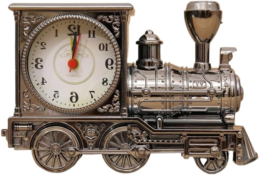 Vintage Train Clock,Retro Desk Clock,Cartoon Train Alarm Clock,Table Time Clock,Train Alarm Clock,Quartz Alarm Clock,Train Style Alarm Clock for Home