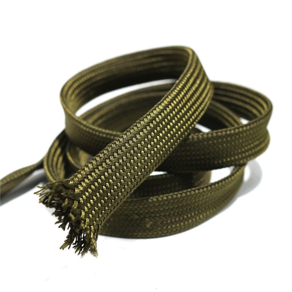 Funda for Cable Trenzado de Algodón Verde de 20 Metros - Protección de Cable Elástica y Expandible for Electrónica, Automoción y Uso Doméstico(8mm)