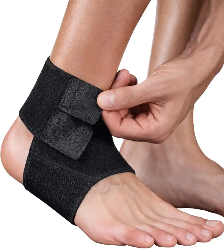 Tornozeleira de Alta Compressão Ajustável em Neoprene para Alívio de Dor, Suporte e Proteção do Tornozelo, Recuperação de Lesões, Academia e Atividades Físicas
