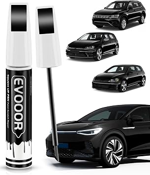 Touch Up Paint Compatible with Volkswagen Exact Match 2 in 1 Touch up Paint for Chips and Nicks Repair with 2pcs Disposable Micro Applicators Deep Black PearlLC9X/2T Compatible with All Models