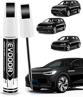 Touch Up Paint Compatible with Volkswagen Exact Match 2 in 1 Touch up Paint for Chips and Nicks Repair with 2pcs Disposable Micro Applicators (Deep Black Pearl(LC9X/2T) Compatible with All Models)