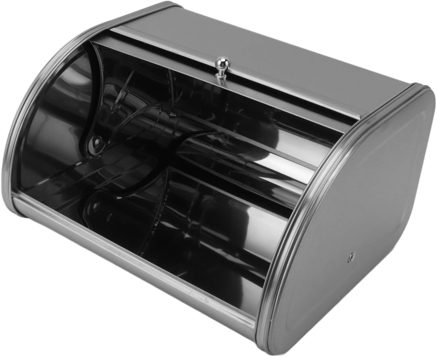 Stainless Steel Bread Box, Bread Box Exquisite Appearance Small Flat Side Metal Metal Bread Box for Storing Bread, Pastries, Donuts, Cookies (Frosted)