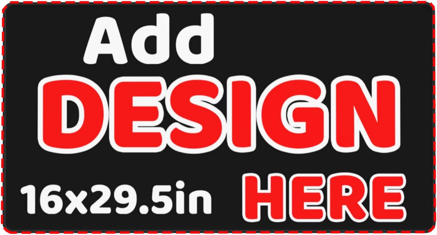 Personalized Custom Gaming Mouse Pad with Stitched Edge, Add Your Picture Text Logo, Non Slip Laptop Mouse Pad for Home Office Work (16 x 29.5in)