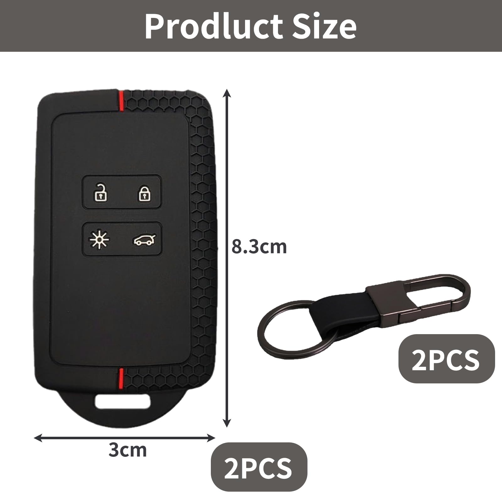 Coque Silicone Clé Renault - Protection Anti-Choc | Compatible Clio, Megane, Captur, Duster