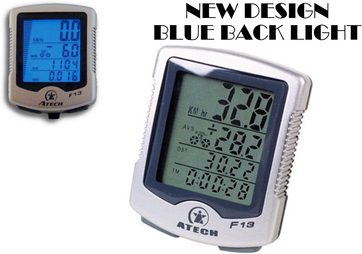 13 Function Atech Wireless Bicycle Bike Cycle Computer Speedometer Speedo