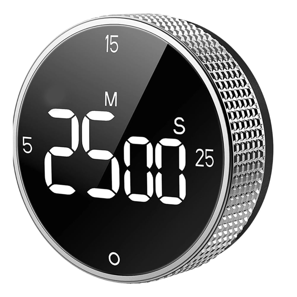 UDSKNV[KSL Min Loud Alarm Digital Kitchen Timer Magnetic Design, 3 Presets(5/15/25 Minutes) for Cooking, Large Display Countdown Function