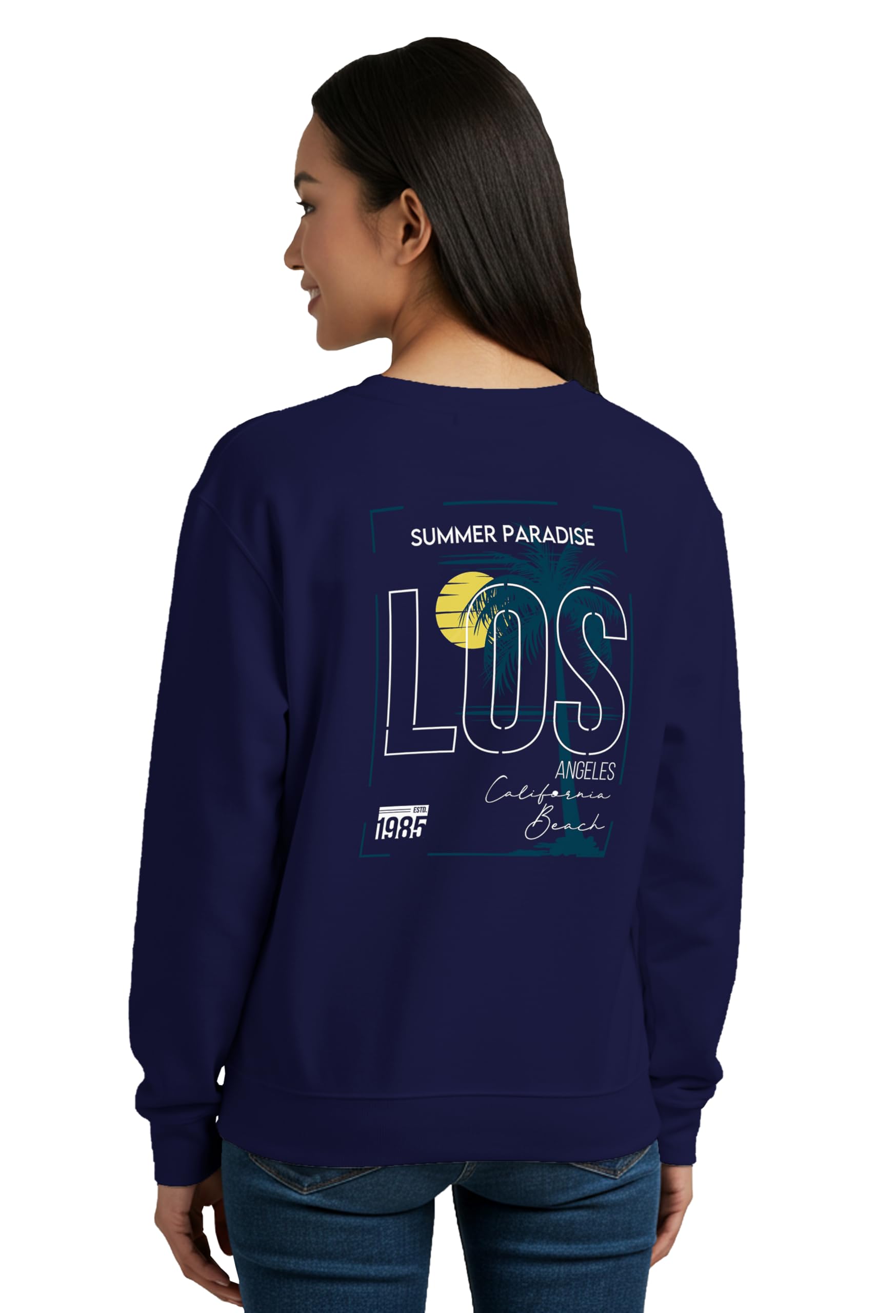buy that trendz Winter Sweatshirt for Women Los Angeles Summer Graphic Printed Round Neck Regular Fit Cotton Blend Gen Z Casual Sweatshirt-picture-40