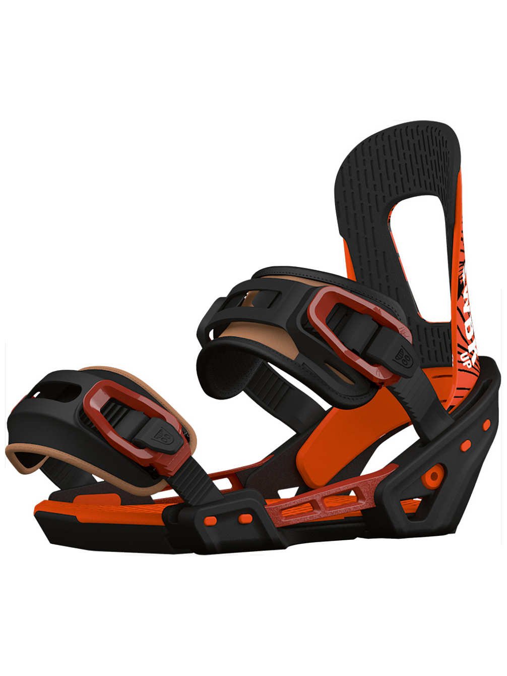 Switchback Up Snowboard Bindings, Black/Orange, Small/Medium