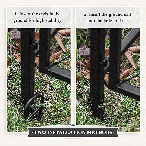 Outsunny 85'' Metal Garden Arbor With Gate, Outdoor Steel Arch With Scrollwork For Climbing Vines, Ground Mountable Columns #TOP6