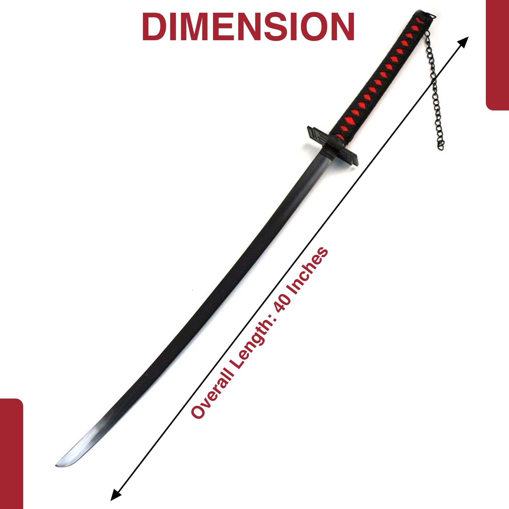 Armory Replicas - Black Beauty II Half Moon Chain Decorative Traditional Japanese Katana Sword