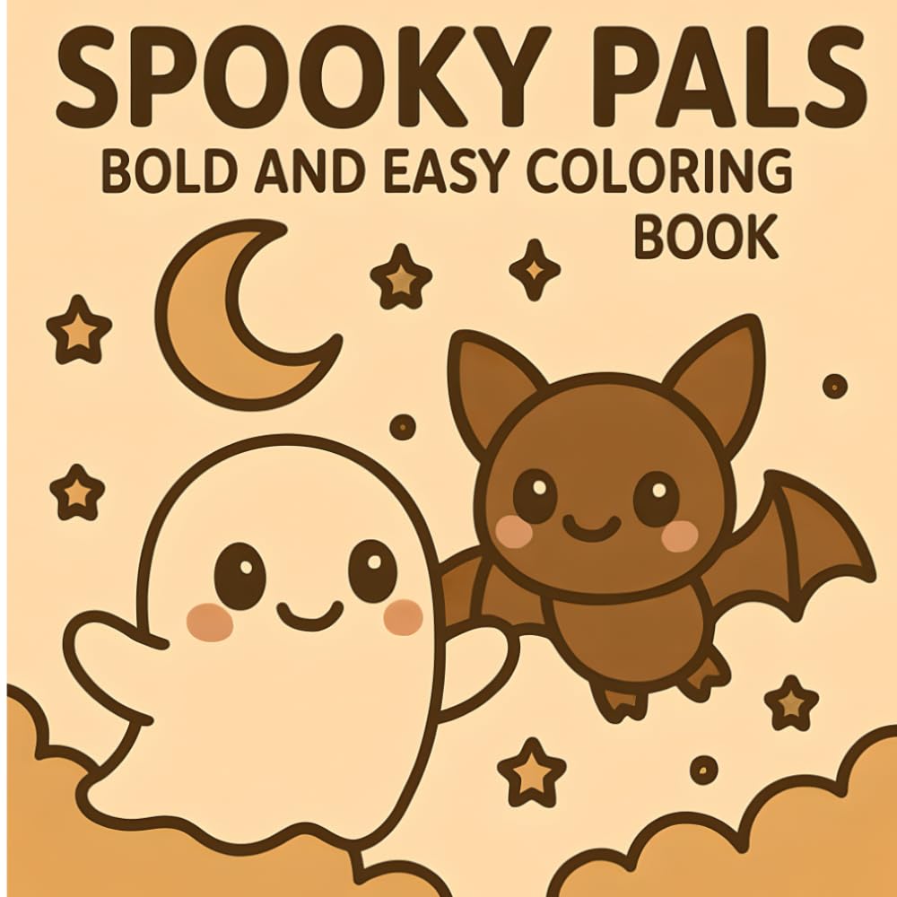 Halloween Coloring Book for Kids- Relaxing for Childiren's: Bold and Easy Pages- Spooky Pals Designs