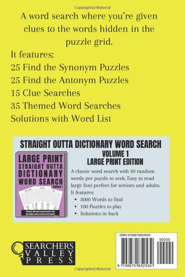 Synonyms & Antonyms Word Search: Challenging Word Find Puzzles for Adults, Teens, 6x9 Travel Size - Image 2