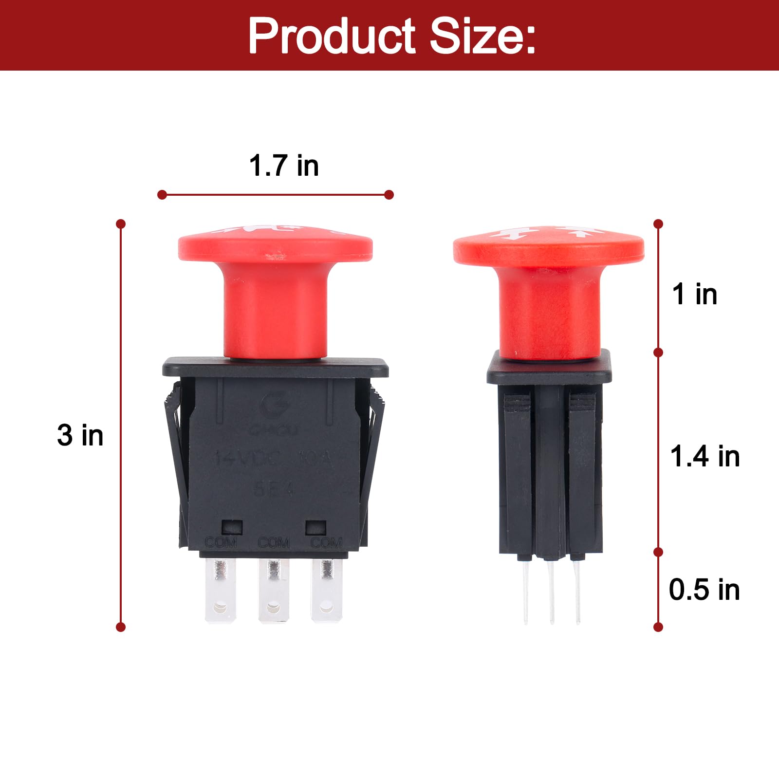 Interrupteur de prise de force à 8 bornes 10 A pour tondeuse Delta 6204 6201 Compatible Hustler Dixie Chopper Husqvarna Pièces de tondeuse Classic RZT Pro Series SZT Pro Series Zee 2 RZT
