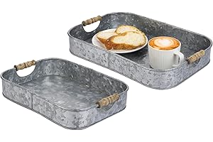 MyGift Rustic Galvanized Metal Tray: A Symphony of Rustic Charm