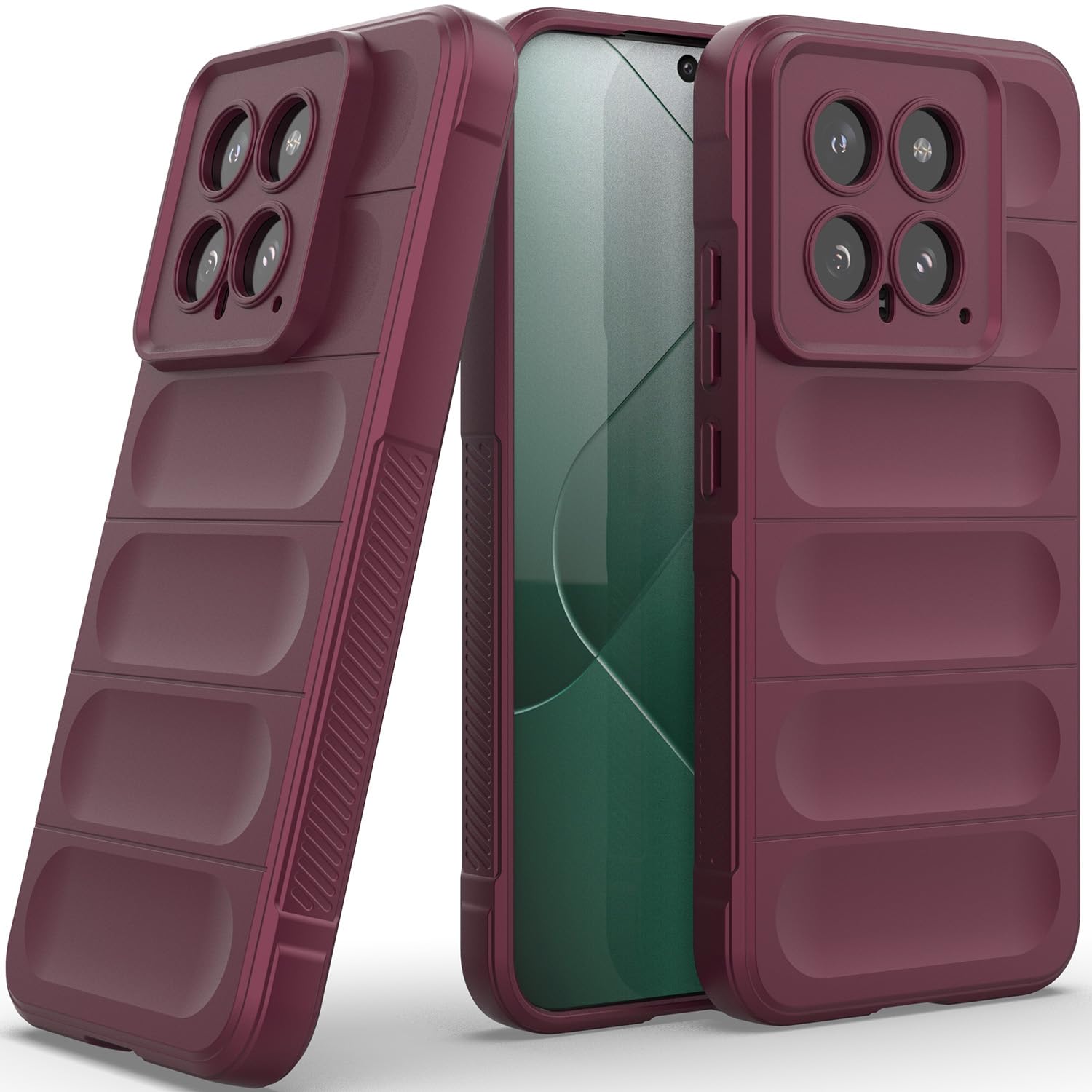 Xiaomi 14 Case, Flexible TPU Silicone Non-slip Shock-Absorbent Case Cover for Xiaomi 14 Plum