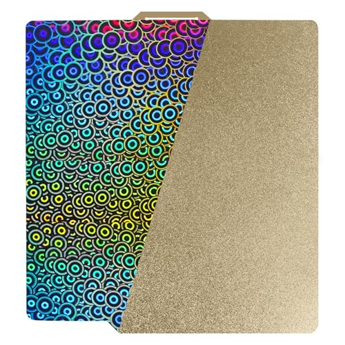 Image of IdeaFormer-3D Smooth Kaleidoscope PEK+Textured PEI Build Plate for Bambu Lab X2D X1 X1C X1E P1P P1S P2S A1, Flexible PEK PEI Bed Plate for Bambu 257x257mm 3D Printer Platform