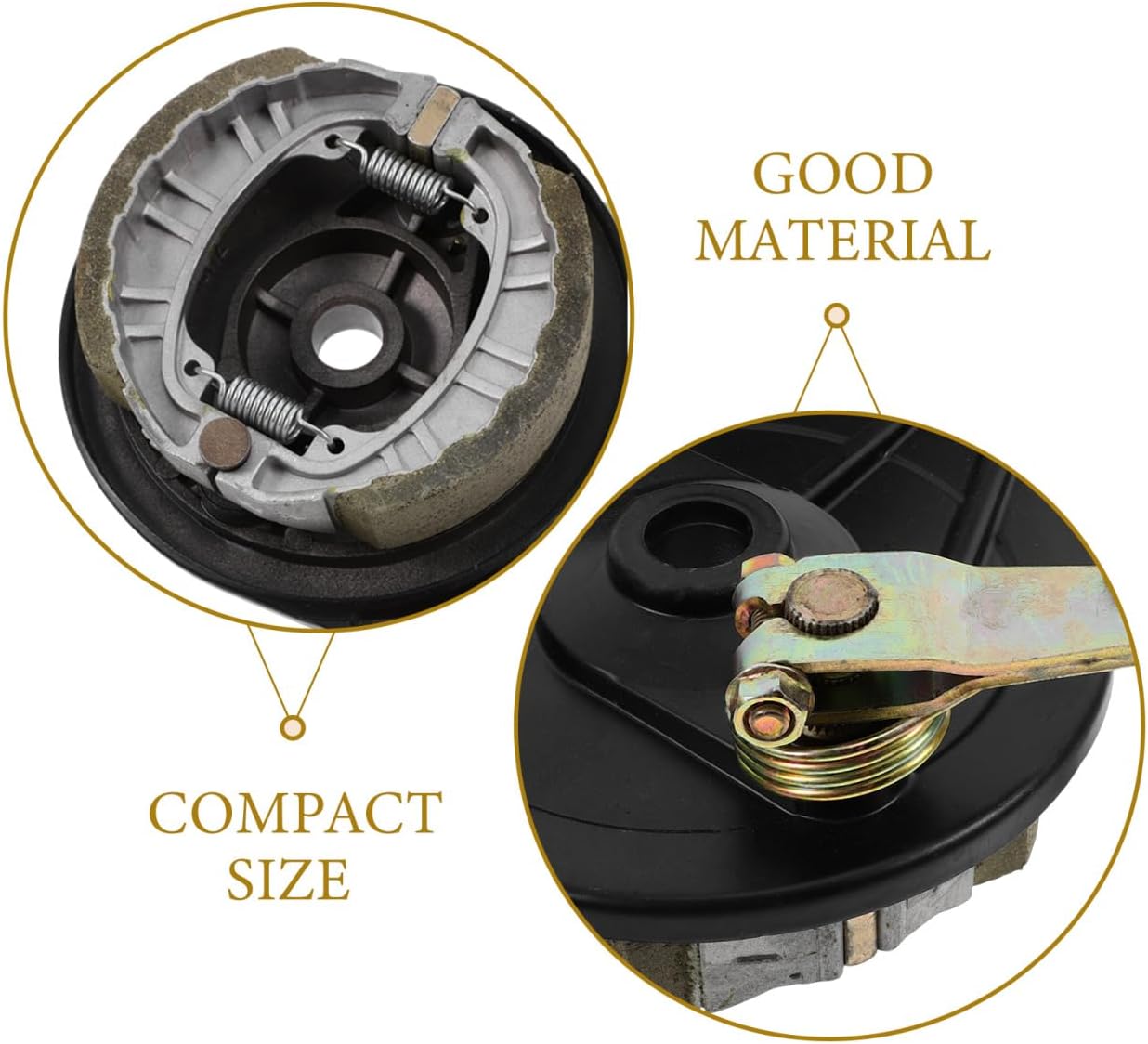 ULTECHNOVO Mini Bike Rear Drum Brake Assembly Kit 6.69X6.69X3.14In Electric Motorcycle Brake Hub Replacement Compact Lightweight Durable