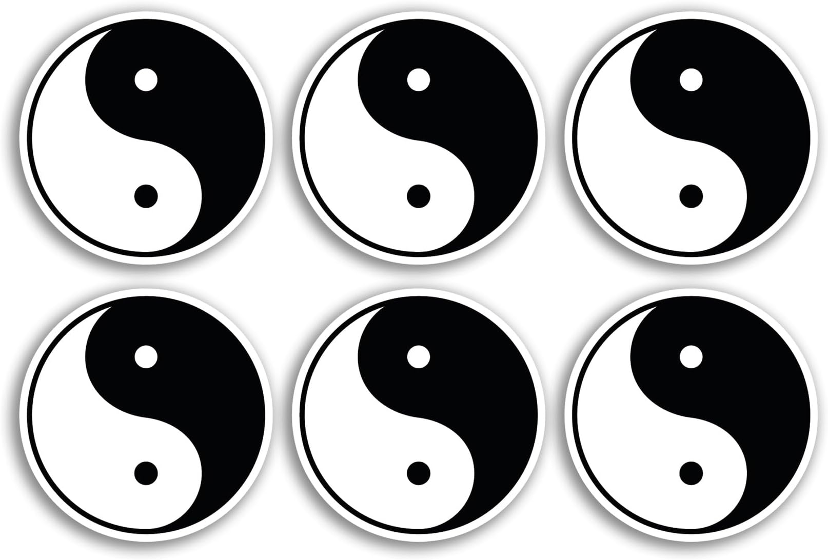 6 x 5cm Yin Yang Vinyl Stickers - Symbol Philosophy Cartoon Luggage Men Women Boys Girls Design Small Decal Laptop Scrapbooking #4396