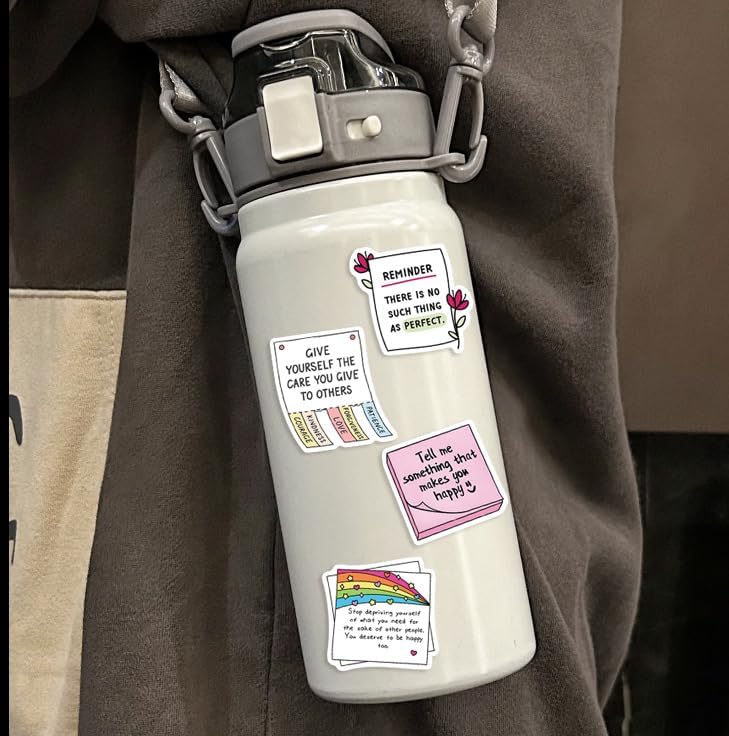 Self-Affirmation Motivational Stickers, 50PCS Inspirational Quote Waterproof Stickers for Water Bottles Laptop Scrapbook, Positive Note Aesthetic Stickers for Adults (Motivational) - Image 8