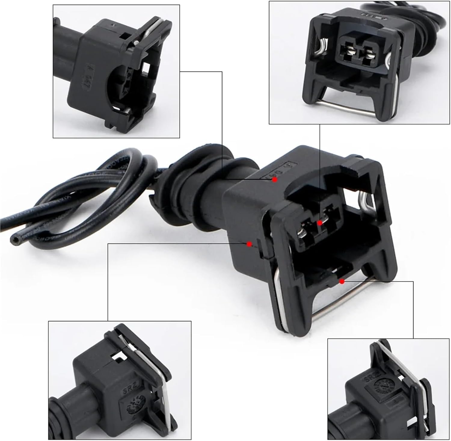 INJECTOR DYNAMICS EV1 Pigtail Clip Connector Fuel Injector Connectors Compatible with many cars EV1 Injector Plug VR-FIC14