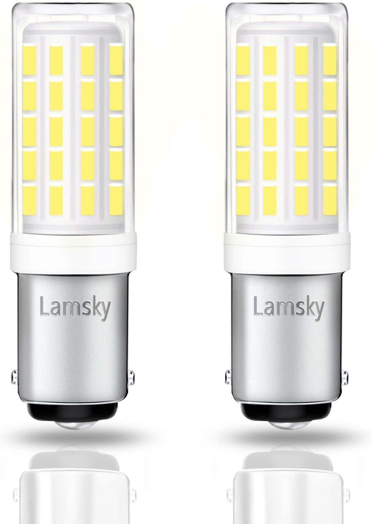 BA15D LED Bulb,5W Daylight White 6000K,AC110V/120V/220V,B15 Double Bayonet Base Bulb,54x4014SMD LEDs 500lm,Not Dimmable 2-Pack