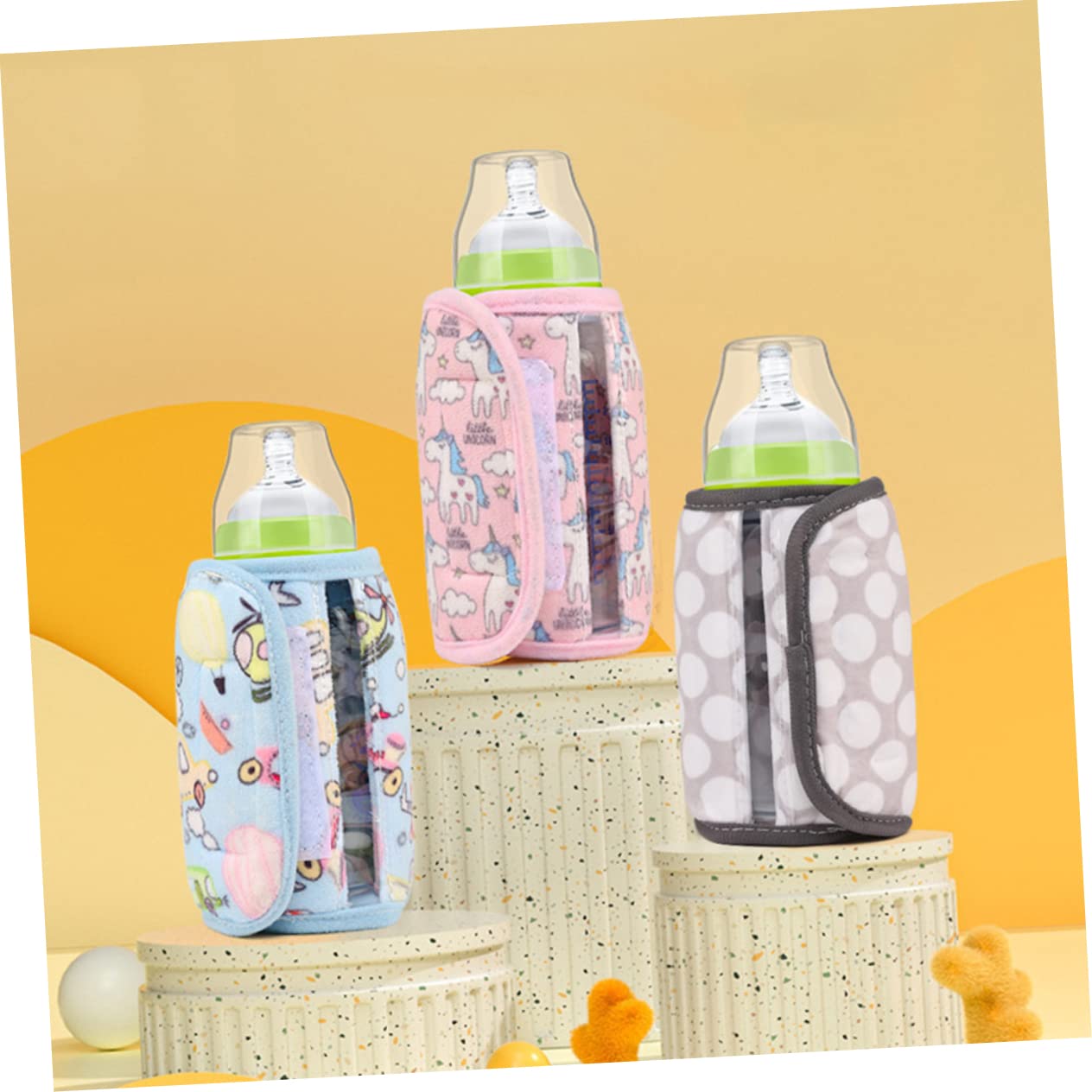 Toyvian 3piezas Térmica para Biberones USB Funda Aislante Portátil para Mantener La Temperatura De Leche Carga Coche y Casa Diseño y Compatible Diversos Biberones