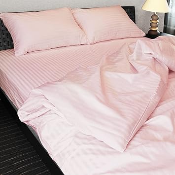 Amazon 日本製 掛け布団カバー セミダブル オパールピンク 170 210cm 綿100 防ダニ 高密度生地 布団カバー 掛けカバー おしゃれ 北欧 高級ホテル仕様 艶 リバーシブル カバー 洗える サテンストライプ ラック 寝具カバーセット 通販