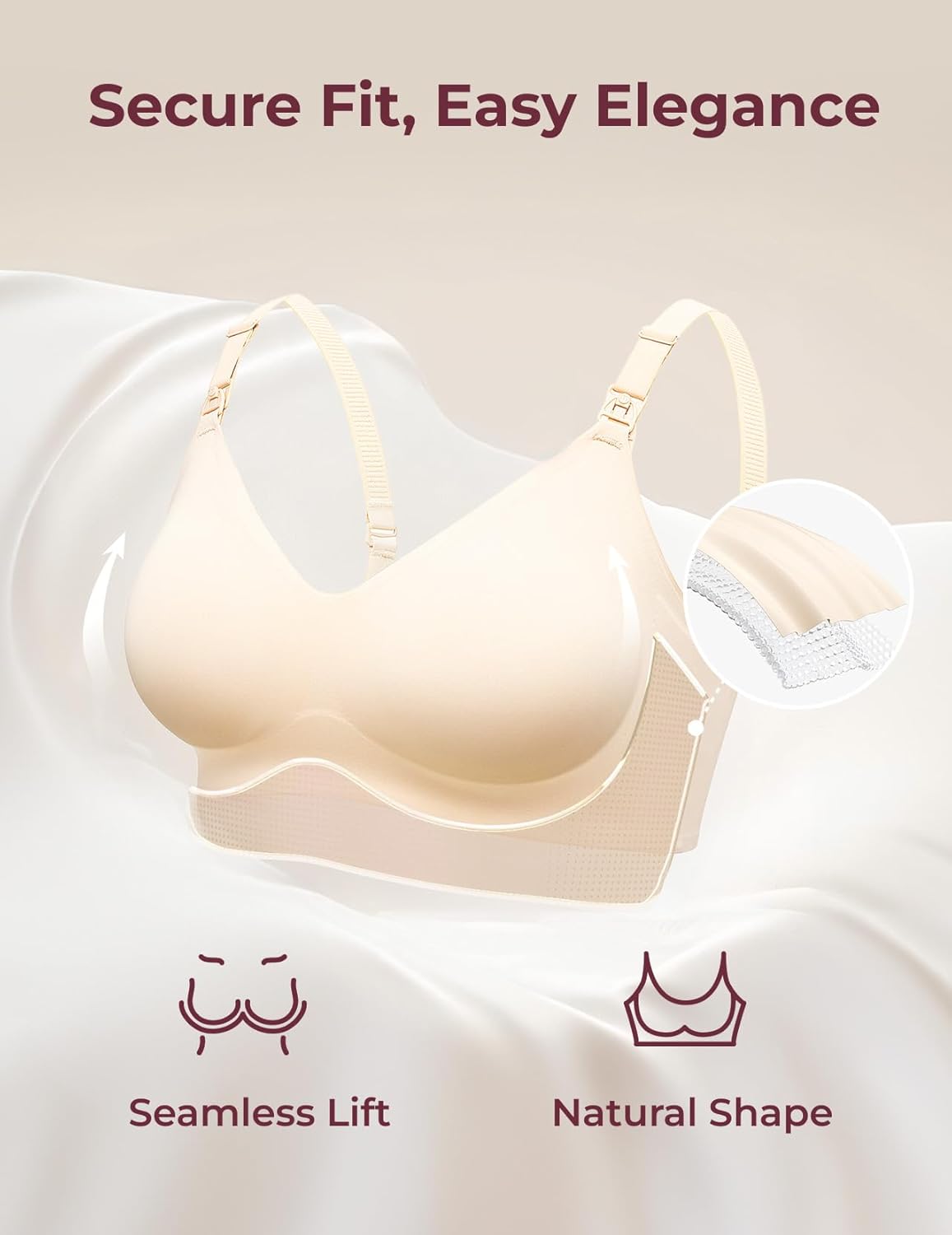 Momcozy Nursing Bras for Breastfeeding, YN21 Seamless Ultra Comfort Maternity Bra, Natural Shape, Pregnancy Sleep Bralette - Image 3
