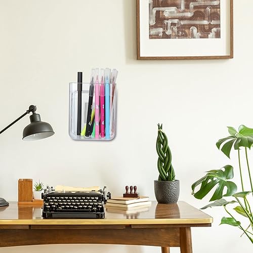 Miniatura 7 de 6Pack Plastic Wall Folders, Acrylic Single Pocket Wall Mount File Holder, Clear Hanging Wall File Organizer for Office Home, 4” x 4.7” x 2”