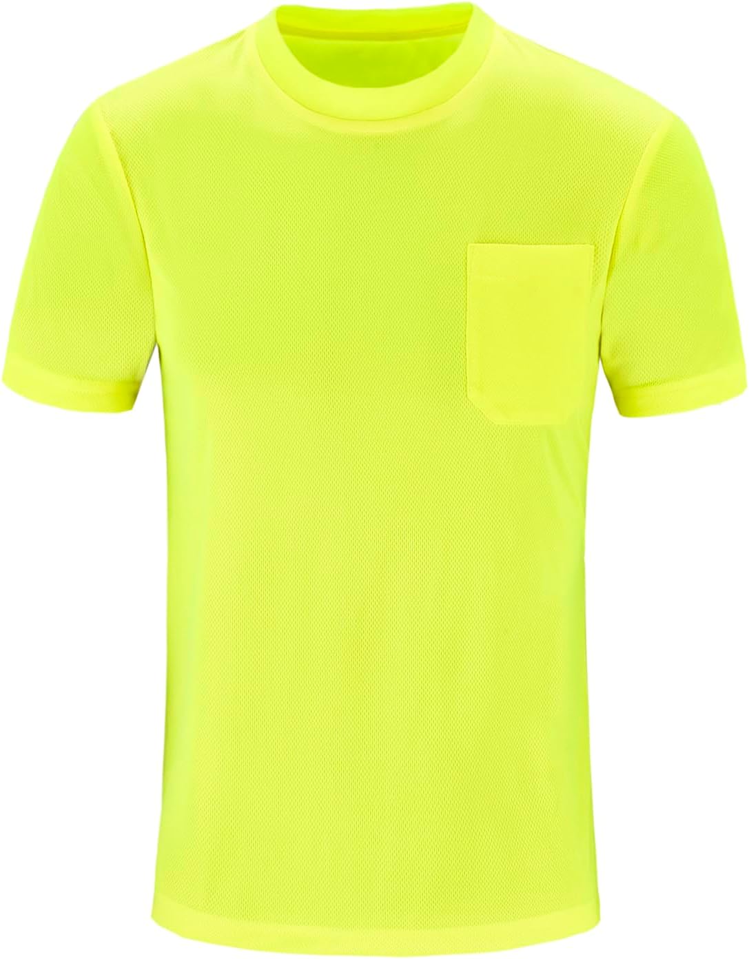 Hi Vis Shirt Shirts for Men -Neon Work Shirts! High Visibility T-Shirt with Pocket for Work