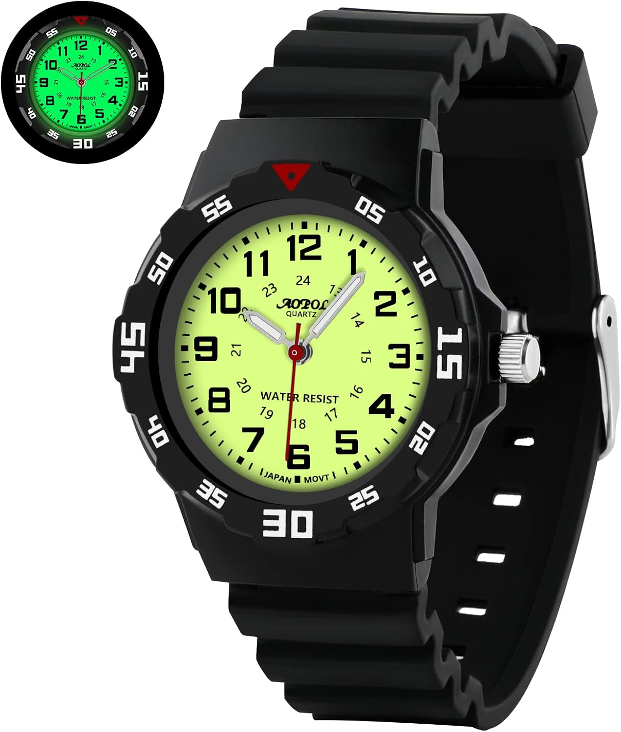 Amazon.com: Analog Kids Watch for Boys Girls Waterproof Sports Outdoor  Analogue Wrist Watch Toddler Time Teaching Luminous for 3-12 Years Old  Children (Black) : Clothing, Shoes \u0026 Jewelry