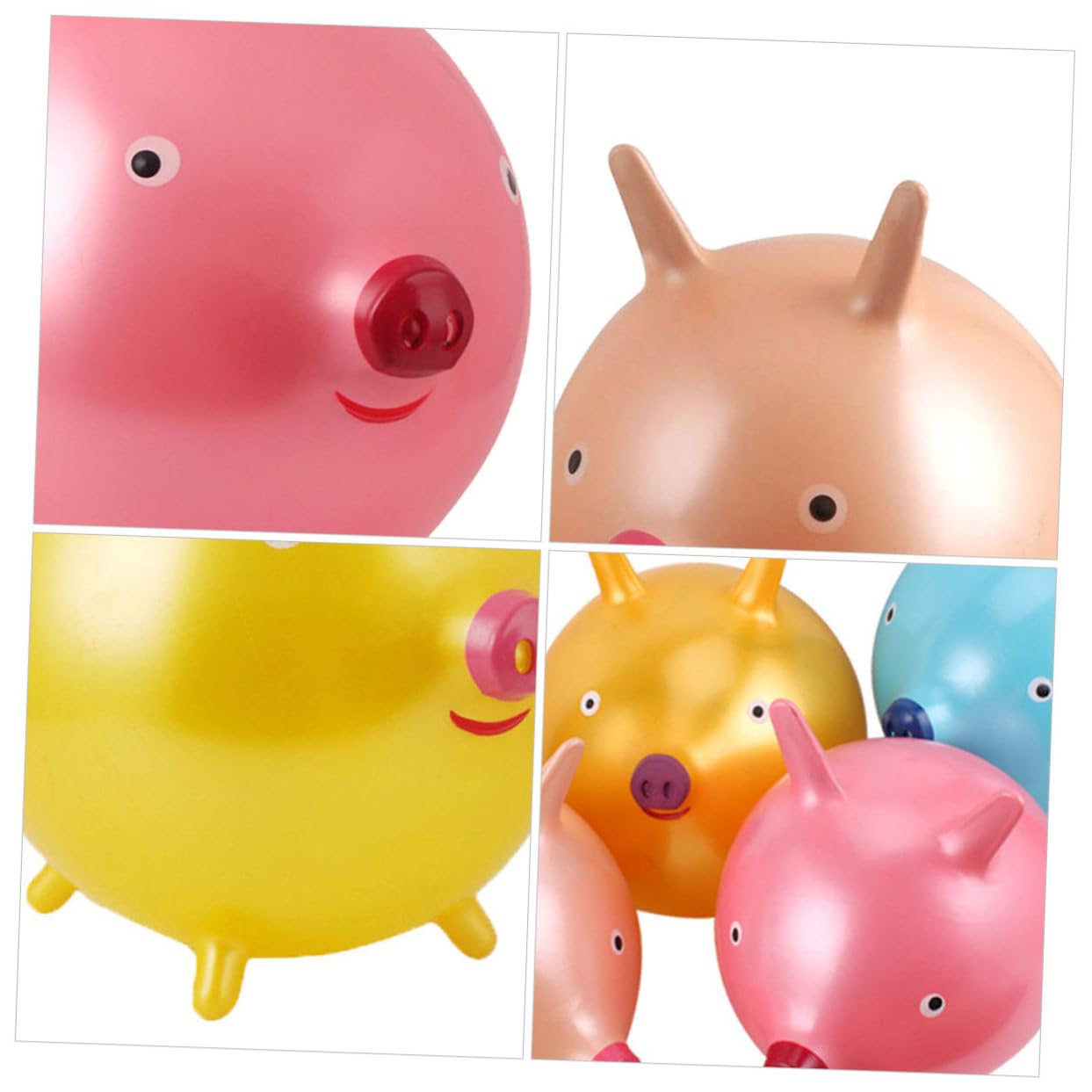 WOONEKY Pelota Saltarina para Niños Dibujos Animados y Mango Forma De Orejas De Cerdo, Tamaño Grande De 45 Cm, PVC Grueso, para Juegos Jardín De Infancia y Fiestas Infantiles