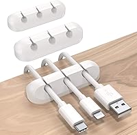 Vista 12 de SOULWIT Clips de soporte para cables, paquete de 3 clips organizadores de cables de silicona autoadhesivos para escritorio, cable de carga USB