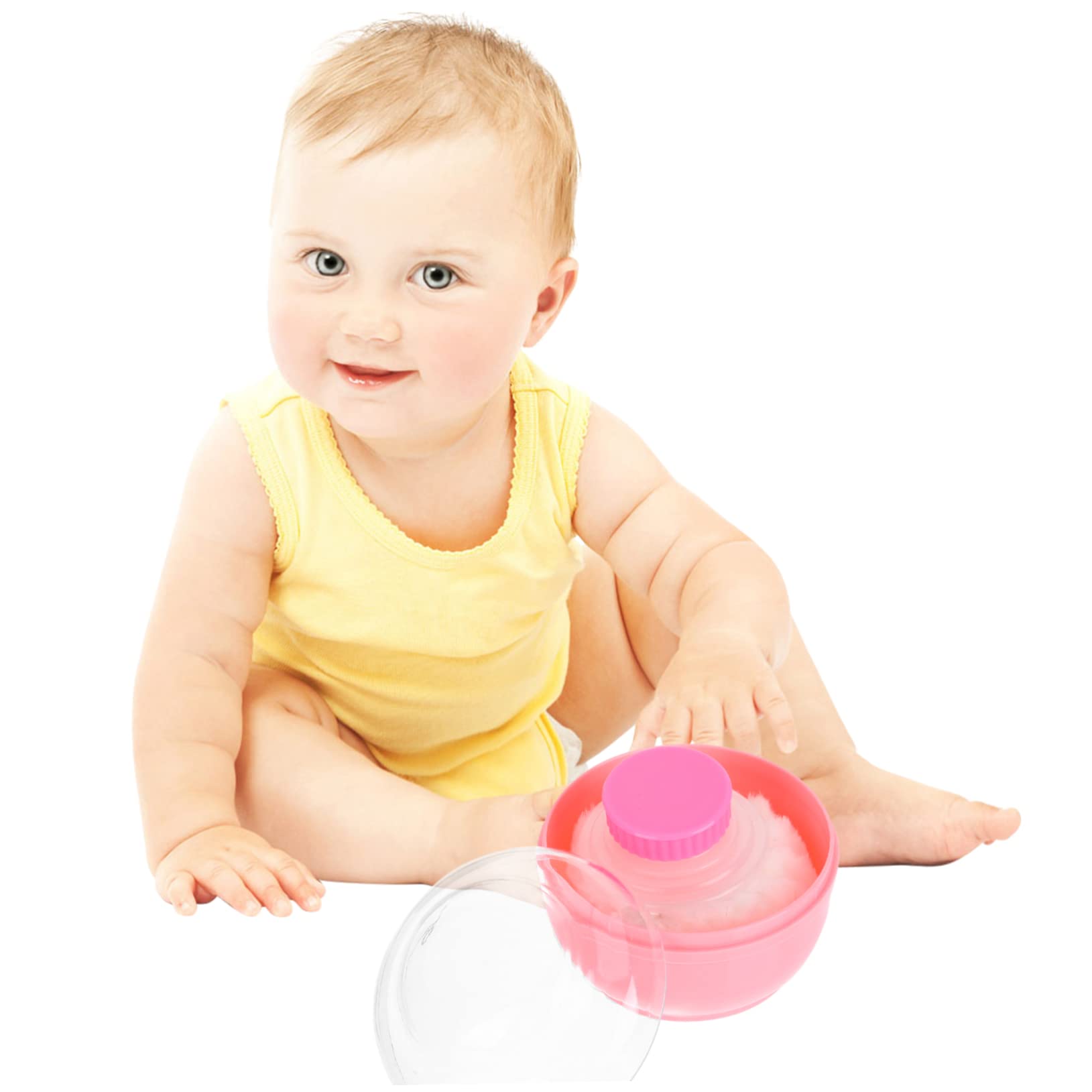 Ipetboom 2-piece Baby Body Powder Puff Box Material for Boys and Girls Adults Storage for Talc Dusting Powder