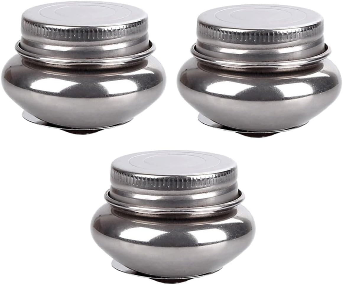 Stainless Steel Brush Wash Container with Lid 3pcs Artist Brush Cleaner for Paint Mixing and Cleaning