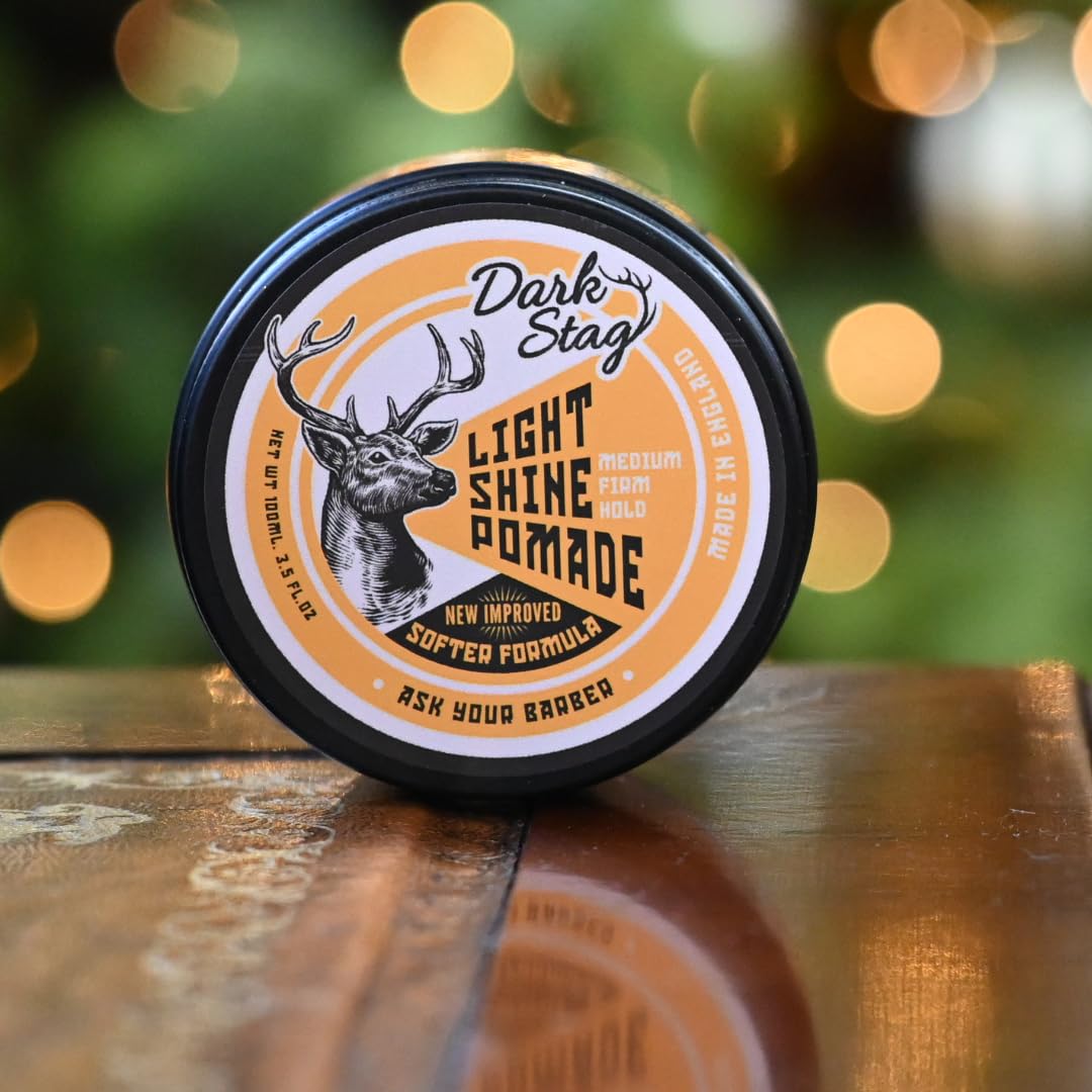 Dark Stag Light Shine Pomade, prodotto professionale per lo styling dei capelli per uomo, a base d'acqua per un facile lavaggio, tenuta mediamente ferma 100 ml / 3,5 once