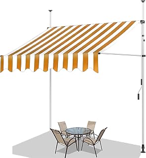 Versenkbares Terrassenüberdachung 300x120 cm – wasserdicht, UV-beständig, Outdoor-Schattenspender mit Handkurbel, ohne Bohren, Aluminiumrahmen für Sonnenschutz & Entspannung