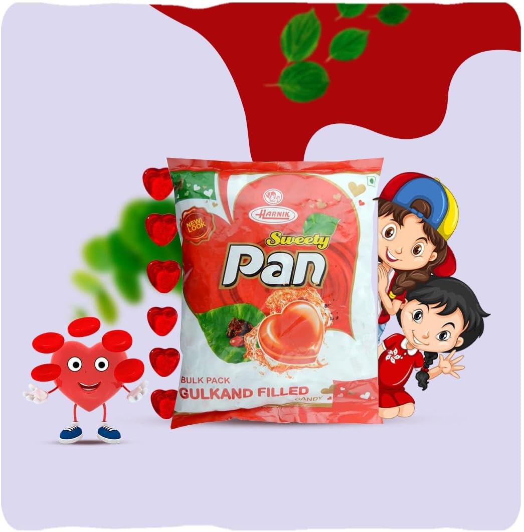HARNIK Sweety Pan Gulkand Filled Candy - 166 Pcs, 800 Grams