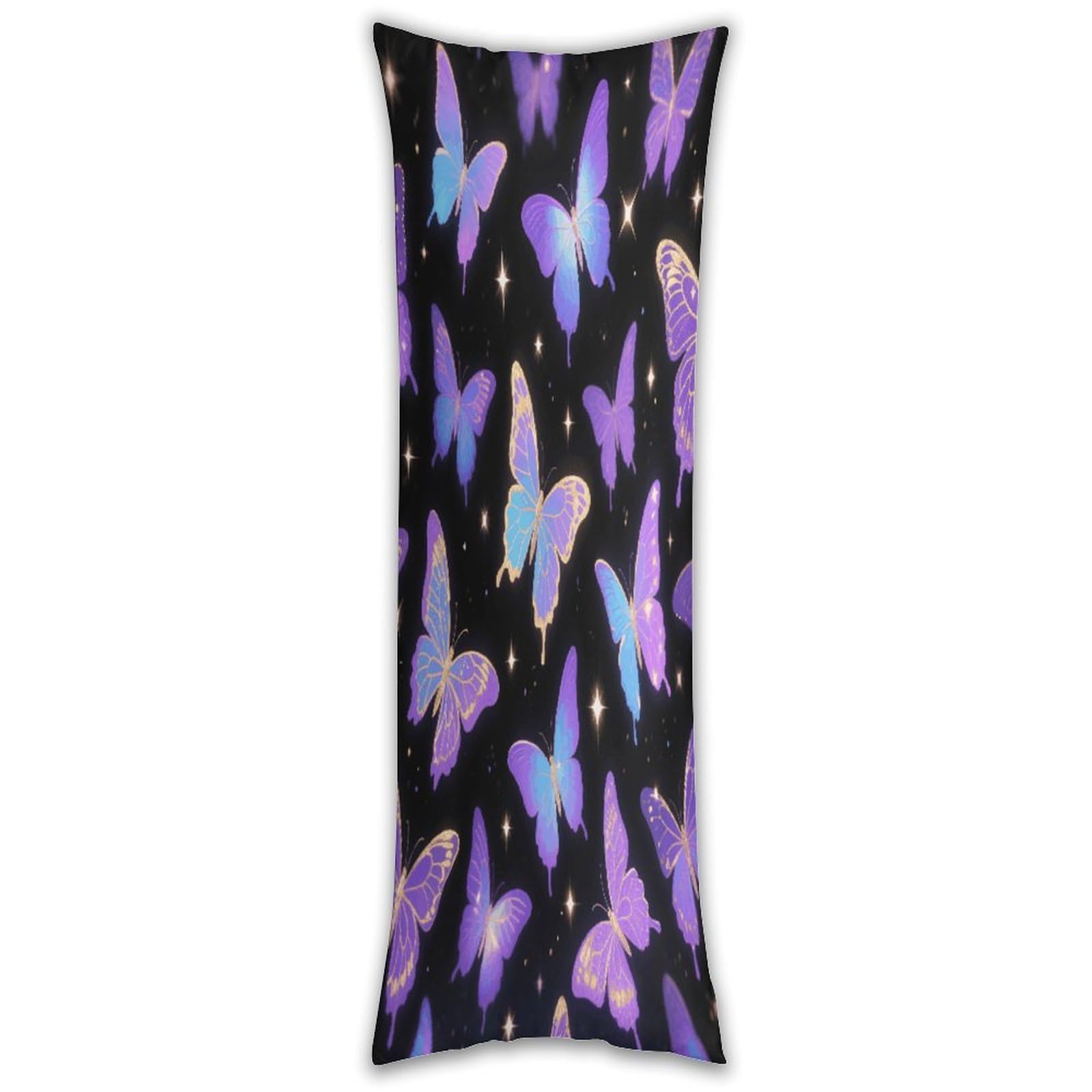 Colorful Butterfly Pillow Cases Breathable Vertical Long Pillowcase Body Pillowcase with Hidden Zipper Closure Soft and Cozy Pillow Cover 20x54 Inches for Bedroom Couch