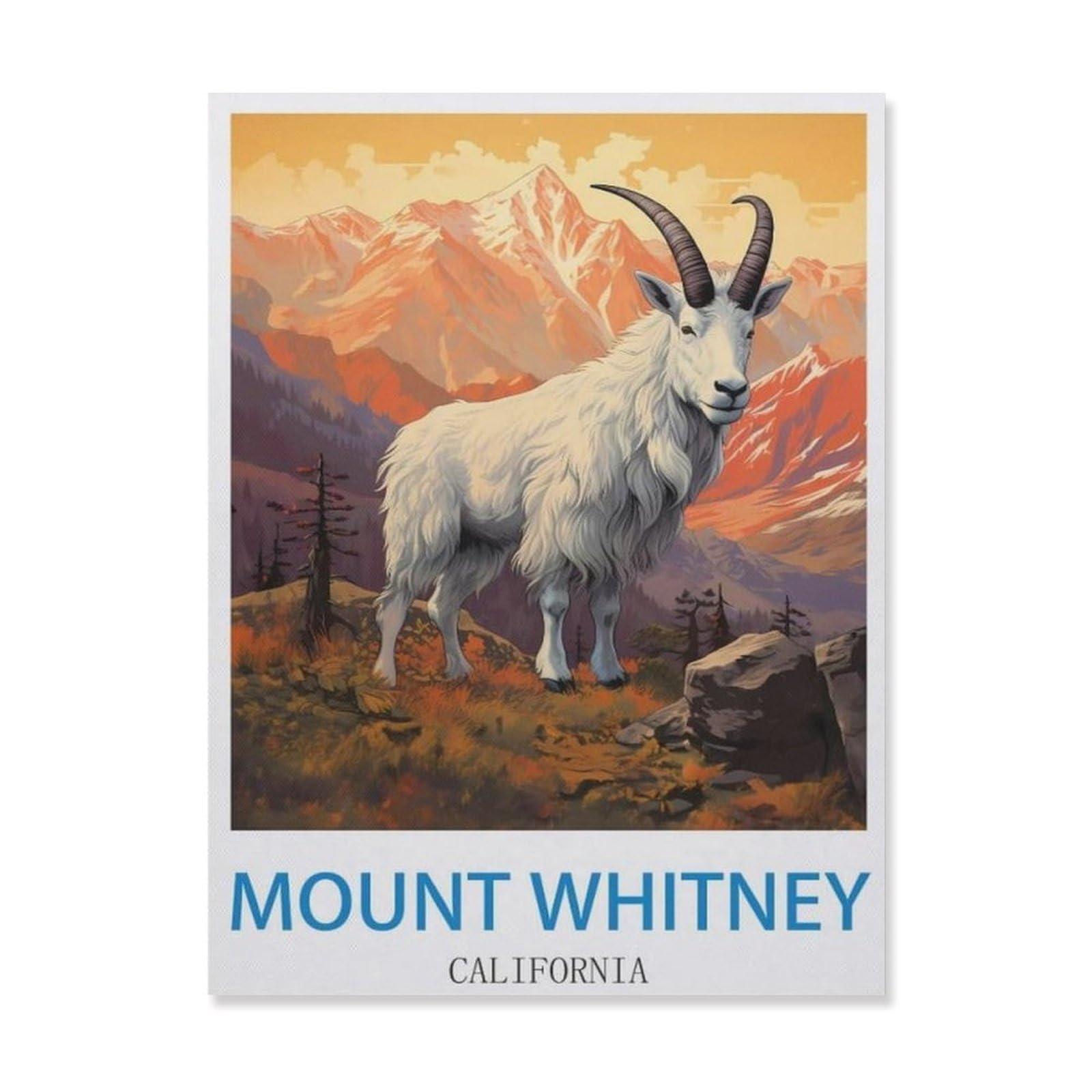 Metal Tin Sign，Mount Whitney California(30x40cm）