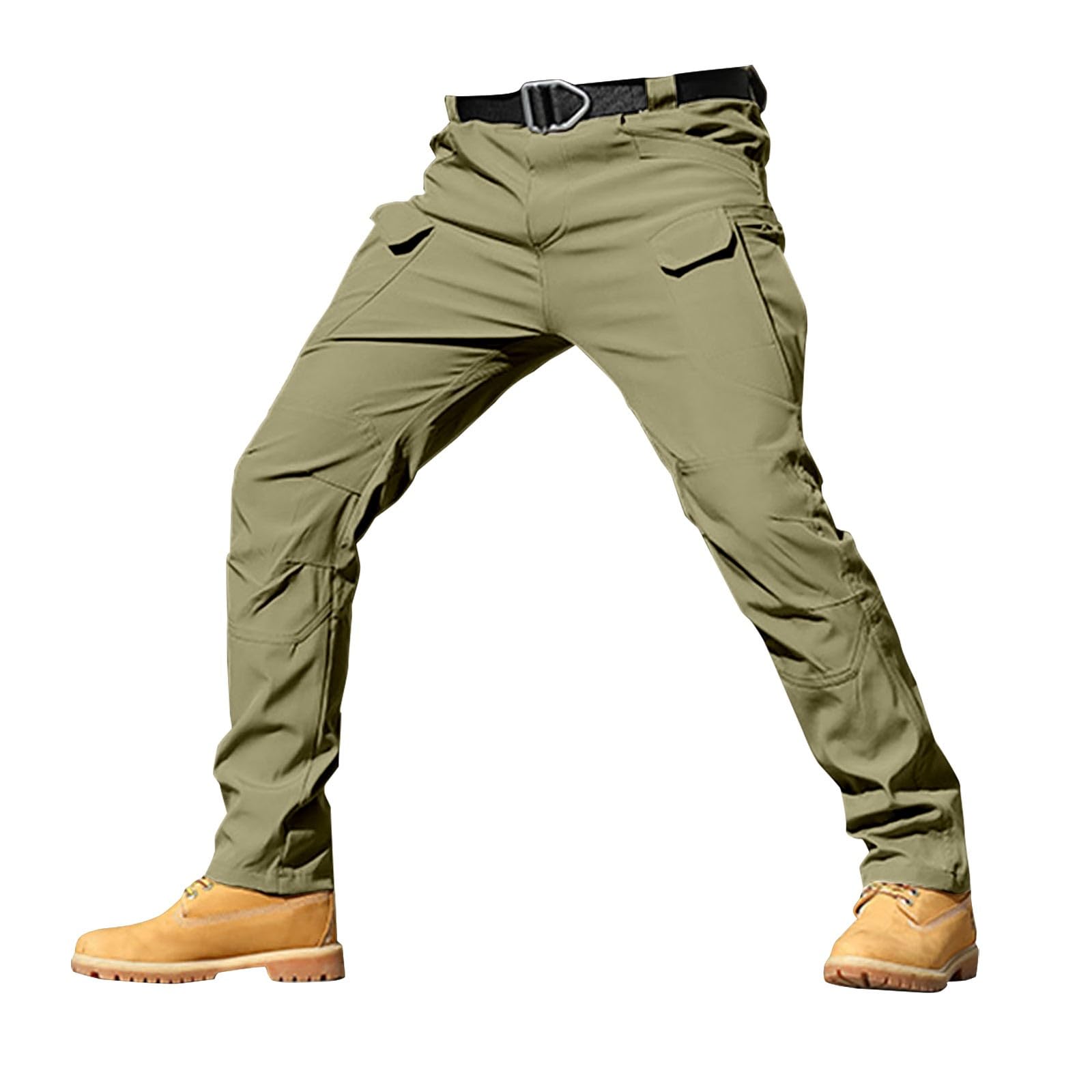 LolvmvchiOpen Bottom Sweatpants for Men Overalls with Large Pockets Loose Pants Rainproof Training Pants Fall